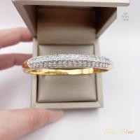 ราคา กำไลข้อมือเพชรแถวฝังจิกรุ่นเพชรเม็ดใหญ่ ขนาดรอบวง19cm (21889147496)