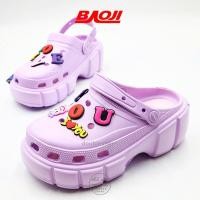 ราคา ลิขสิทธิ์แท้ Baoji Clog Jibbitz รองเท้าแตะ แบบสวม ผู้หญิง พื้นหนา BO37 113 (16017921378)