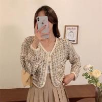 ราคา เสื้อคลุมสไตล์ชาแนลเสื้อแขนยาวคอวีแบบสั้นสุดแนวแมทช์ลุคง่ายแบบใหม่ฤดูใบไม้ร่วงปี2022ชุดผู้หญิง (16111957628)