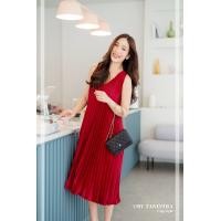 ราคา เดรสคอวี อัดพลีท dree V peet สีเยอะมาก เดรสพลีทดารา ชุดคลุมท้อง (21747589507)