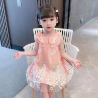 ราคา ชุดเดรสเด็กผู้หญิง เดรสเจ้าหญิงลายดอกไม้สีชมพู เสื้อผ้าเด็กผู้หญิง 2 9 ขวบ (21887377481)
