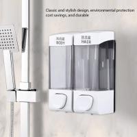 ราคา 2x350ml ห้องน้ำติดผนังสบู่แชมพูกล่อง Sanitizer Dispenser โลชั่นปั๊มของเหลว (21233082138)