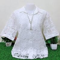 ราคา พร้อมส่งจ้า เสื้อลูกไม้สีขาว ลายดอกสวยๆ อก 48 ไซส์ใหญ่ เกรดขึ้นห้าง เสื้อลูกไม้สีขาว ของขวัญ เสื้อคุณแม่ D99 (17086154054)