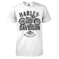 ราคา เสื้อยืดแขนสั้น Harley Davidson Feel The rumble สีขาว ขายร้อน (22803533856)