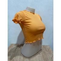 ราคา เสื้อครอปคอหยักแขนหยักชายหยักแขนสั้น เอวลอย ผ้าร่อง เสื้อครอปแขนสั้น แขนหยัก ชายหยัก ผ้าร่อง เสื้อสายฝอ ครอปชายหยัก (19316951961)