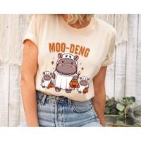 ราคา Funny Moo Deng Halloween shirt Baby Hippo Moo Deng sweatshirt Bouncy Pig I Love Moo Deng Boo Halloween T shirt (22809205088)