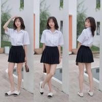 ราคา เสื้อนักศึกษาทรงบอย ทรงบอยมีกระเป๋า ทรงตรงไม่เข้ารูป Sz 36 56 (18553216035)