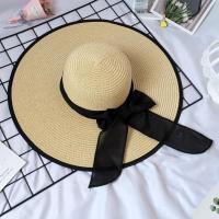 ราคา หมวกสานผู้หญิง หมวกปีกกว้าง หมวกเที่ยวทะเล หมวกแฟชั่น หมวกสวยทันสมัย ขอบสีดำ โบว์สีดำสีขาว ครีม น้ำตาล พร้อมส่งจากไทย รุ่นC002 (8876762051)