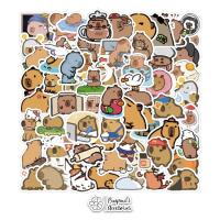 ราคา ʕ ᴥ ʔ พร้อมส่ง สติ๊กเกอร์กันน้ำลายหนูยักษ์คาปิบาร่าสีน้ำตาล Brown Capybara Waterproof Decoration Sticker Set (21892970129)