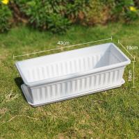 ราคา กระถางปลูกต้นไม้ กระถางรางยาว มีถาดรอง ตกแต่งระเบียง กระถางต้นไม้พลาสติก ทรงยาว ทนทาน (22979517132)