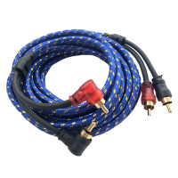 ราคา ทองแดงบริสุทธิ์สัญญาณเสียงรถยนต์สาย RCA โดย Yi Sanyou Double Lotus Head รถเสียงระบบเครื่องขยายเสียง Low Bass Cannon ความยาว 5 เมตร (22463122979)