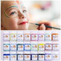 ราคา Non Toxic Face Body Paint cosmetic grade สีเพ้นท์หน้า เพ้นท์ตัว Clay Mania Face Body Paint รุ่นใหม่ฝาสีน้ำเงิน (3646316618)