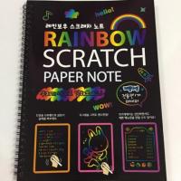 ราคา สมุดระบายสี สมุดวาดเขียน สีรุ้ง ขนาด A4 จำนวน 10 หน้า Rainbow Scratch Paper Note สมุดสายรุ้ง (7671975240)