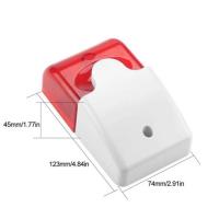 ราคา ไชเรนSIREN 12V115db mini wired sound Alarm Flashing linght strobe Siren buzzer home security (21597913636)
