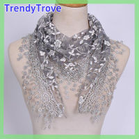 ราคา TrendyTroveE ผ้าคลุมไหล่แฟชั่นสำหรับผู้หญิง1ชิ้นผ้าคลุมไหล่ลูกไม้ลายดอกไม้ (22492317921)
