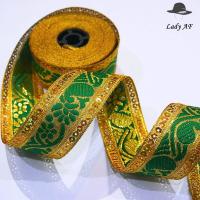 ราคา ริบบิ้นปักลายทอง ริบบิ้นผ้าปักลาย ริบบิ้น ริบบิ้นปักลายสี ริบบิ้นขอบทอง ขนาด1 5นิ้ว เลือกความยาวริบบิ้นได้ตามต้องการ เนื้อดี สีสวย (22588025318)