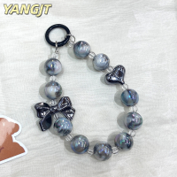 ราคา YANGJT ห่วงโซ่คล้องโทรศัพท์ลายโบว์สีหวานเคสหูฟังลูกปัดสองสีห้อยกุญแจรถกระเป๋าตกแต่ง (22433427594)