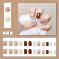 ราคา 24 ชิ้นต่อกล่อง เกาหลีใต้ เล็บปลอม มาพร้อมกาว เล็บปลอมเจลแท้ การออกแบบใหม่ น่ารัก เล็บเจล การออกแบบกันน้ำ (10464845025)