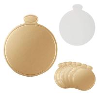 ราคา กระดาษรองมูสเค้ก แผ่นรองมูสเค้ก แผ่นรองเค้กกลมสีทอง แผ่นรองเค้กส้ม ขนาด 9 ซม (21904453347)