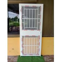 ราคา ประตูเหล็กดัดสำเร็จรูป ขนาดบาน80x200 1ชุดมีวงกบ บานประตู มุ่งลวด สีขาว (22881663198)