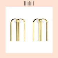 ราคา MILIN Pair of stud M logo earrings ต่างหูติดหูแต่งโลโก้มิลินเป็นรูปตัว M Haya Earrings (13503973584)