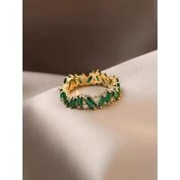 ราคา Emerald ring female niche design Japanese light luxury ins tide high sense fashion all match ladies index finger ring (22169638778)
