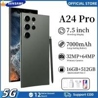 ราคา COD SUNSAMG A24Pro สมาร์ทโฟน Android ใหม่ล่าสุด 16GB RAM 512GB ROM ความจุขนาดใหญ่ 7000mAh อายุการใช้งานแบตเตอรี่ยาวนาน หน้าจอ HD ขนาด 7 5 นิ้ว กล้อง HD 32 64MP บลูทูธสมาร์ท (19965997069)