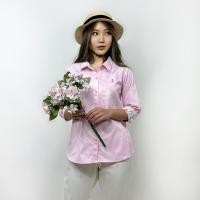 ราคา Best Price PORTLAND เสื้อเชิ้ตแต่งปกแขน 3 4 Sleeves Shirt with Embroidered Pink (21471342751)
