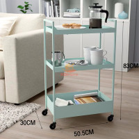 ราคา KOI รถเข็นเหล็ก 3ชั้น ชั้นวางของมีล้อ IKEA รถเข็นอาหาร ชั้นวางโครงเหล็ก Rolling Cart Shelf เคลื่อนย้ายสะดวก ชั้นวางของ (22821985610)