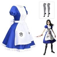 ราคา ชุดผ้ากันเปื้อนกระโปรงแม่บ้านชุดคอสเพลย์ฮาโลวีนเกม Alice Madness Returns เดรสปาร์ตี้คาร์นิวาลขึ้นผู้หญิงอะนิเมะสาว (21060482365)
