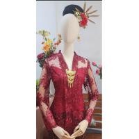 ราคา Hot sale READY STOCK ชุดไทยภาคใต้ ชุดย่าหย่า ชุด Kebaya เคบาย่า ชุดภาคใต้ ชุดพื้นเมืองภาคใต้ ชุดมาเลเซีย ชุดอินโดนิเชีย ตัดเย็บจากผ้าลูกไม้สวยงาม ผ้าถุงปาเต๊ะเย็บสำเร็จ แบบป้ายติดตะขอใส่ได้ถึงเอว 36 (