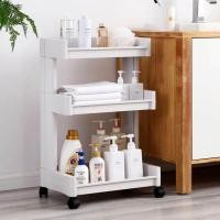 ราคา ชั้นวางของ 3 4 ชั้น แบบมีล้อเลื่อน ชั้นล้อเลื่อน ชั้นวางของข้างตู้เย็น ชั้นวางของในห้องครัว (997550361)