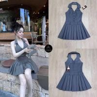 ราคา งานป้าย CODE D CLOSETS มินิเดรสสีเทา พร้อมส่ง 4 Sizes XS S M (22480348683)