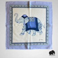 ราคา ผ้าเช็ดหน้าผ้าไหม จิม ทอมป์สัน Silk handkerchief Jim Thompson สีฟ้า (21414423242)