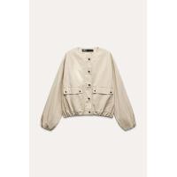 ราคา ZARA เสื้อแจ็คเก็ตคอกลม POCKET JACKET (22566431143)