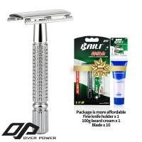 ราคา Overpower shop Baili stainless steel double edge safety razor sliver manual shaver replacement razor shavers razor shaver for men razor blade shaver (18021558741)
