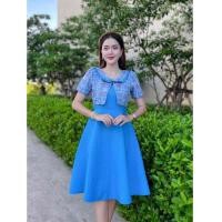 ราคา ชุดเดรสงาน 8 ชิ้น ช่วงบนกั๊ก ปกคอบัว ผ้าฝ้ายลายมัดหมี่ (22536895383)