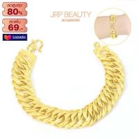 ราคา ไม่ลอก ไม่หมอง ไม่ดำ สร้อยข้อมือทอง ลายเลสคู่แบน ตัดลาย ยิงทราย น้ำหนัก 3บาท ยาว 18cm สินค้าขายดีพร้อมส่ง ชุบทอง96 5 (759762512)