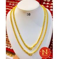 ราคา สร้อยคอ ลายเปียหางกระรอกพ่นทรายตัดลาย น้ำหนัก 235 บาท งานสวยเสมือนจริง ทองหุ้ม ทองชุบ นพคุณห้างทอง (19477750190)