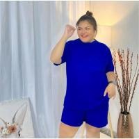 ราคา ชุดเซตสาวอวบราคาถูก ชุดเซ็ทผ้าลายเปลือกไม้ ชุดเซ็ทไซส์ใหญ่ ชุดSet 2 ชิ้น อก50 ใสได้ 100 TZ4002 (21211775858)