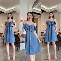 ราคา c104เดรสสายเดี่ยวโบว์ใหญ่ (22458090619)