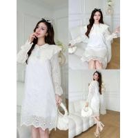 ราคา ป้าย NT เดรสผ้าฝ้ายลินินทอฉลุ งานสวยๆผ้าเนื้อดีใส่สบาย (22090146466)