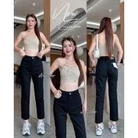 ราคา Acasey กางเกงยีนส์ผู้หญิง ขายาว ทรงBoyFriend ผ้าไม่ยืด เก็บพุง เก็บสะโพก ไซส์ S 40 (21769178761)