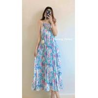 ราคา มินิเดรส อัดพลีทจีบใหญ่ สายเดี่ยว (21673507493)