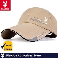 ราคา PLAYBOY 100 Cotton High quality Baseball Cap Mens Spring and Summer Hats Sun shading Ins Tide Baseball Cap Female Long Brim Sun Hat (22999829059)