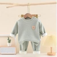 ราคา เซ็ต2ชิ้น ชุดลองจอนเด็ก fleece ผ้าฟลีซ บุขนด้านใน เสื้อกันหนาวเด็ก กางเกงกันหนาวเด็ก (21775555664)