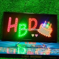 ราคา ป้ายไฟLED ป้ายไฟตัวอักษร ป้ายไฟวิ่ง ป้ายไฟหน้าร้าน ป้ายไฟ HBD แบบเสียบปลั๊กไฟ ป้ายไฟตกเเต่งร้าน รับทำป้ายไฟ (20422706993)