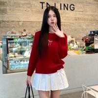 ราคา SpinnyHouse เสื้อกันหนาว สเวตเตอร์ไหมพรม สาวอวบใส่ได้ ปักโบว์น่ารัก ผ้ายืดเยอะมาก ผ้านิ่มใส่สบาย รุ่น สเวตเตอร์ปักโบว์ (22964361050)