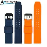 ราคา Aotelayer Tali Jam Tangan Silikon 23มม สำหรับ Luminox Military 7251 3050สายนาฬิกาข้อมือผู้ชายผู้หญิงสายรัดหัวแบนอเนกประสงค์สีเงินสีดำหัวเข็มขัดกันน้ำ (21976591235)