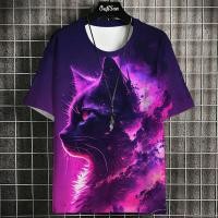 ราคา Samurai Cat เสื้อยืดผู้ชายแฟชั่นญี่ปุ่นแขนสั้นเสื้อยืดขนาดใหญ่ Street สวมใส่สบายๆเสื้อกีฬาชายเสื้อผ้า Tops (22539620780)